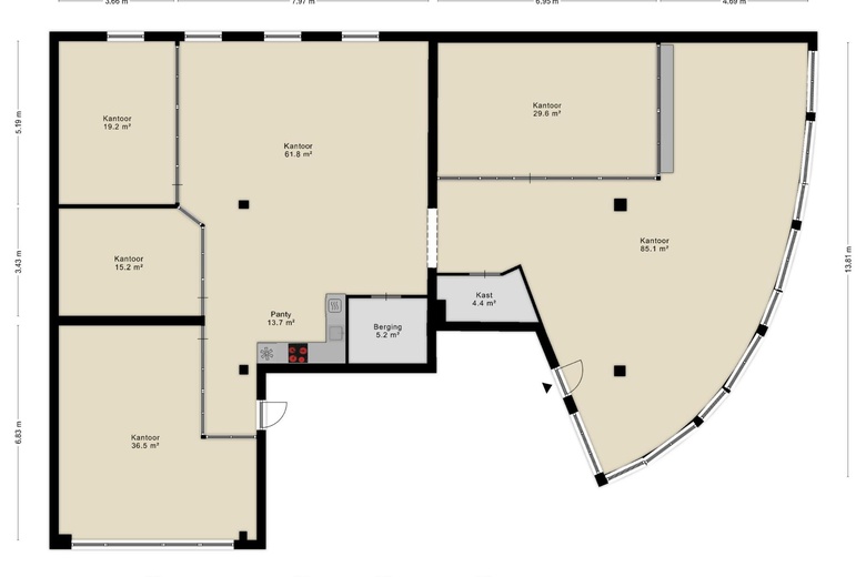 KantoorruimteaanKubus 9 - 15<br/> inSliedrecht