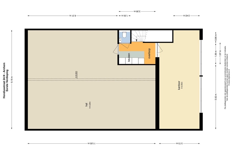 BedrijfsruimteaanHondiusstraat 24 N<br/> inArnhem
